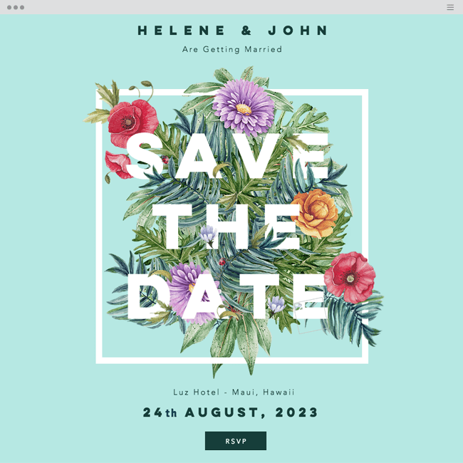Save The Date Website Template Wix