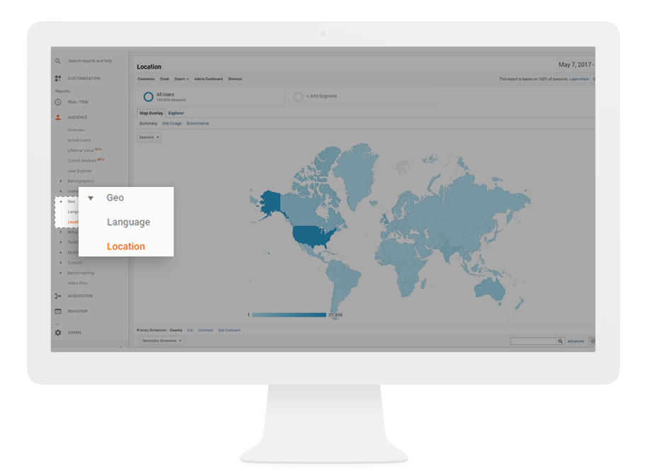 Kitle Google Analytics - Kullanıcı Konumu