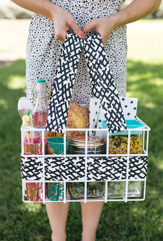 Crate and fabric picnic basket Crate and fabric picnic basket
