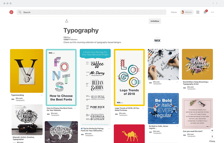 Find the right inspiration: typography 