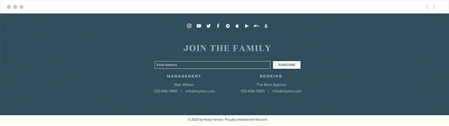 Rich Footer example of a rich footer in a one page website
