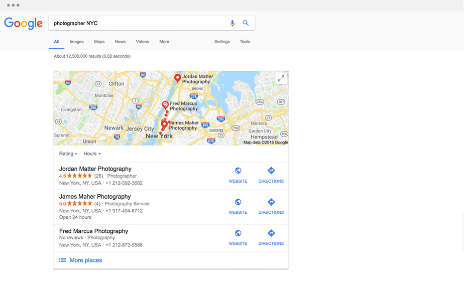 Google Map showing up on search results 