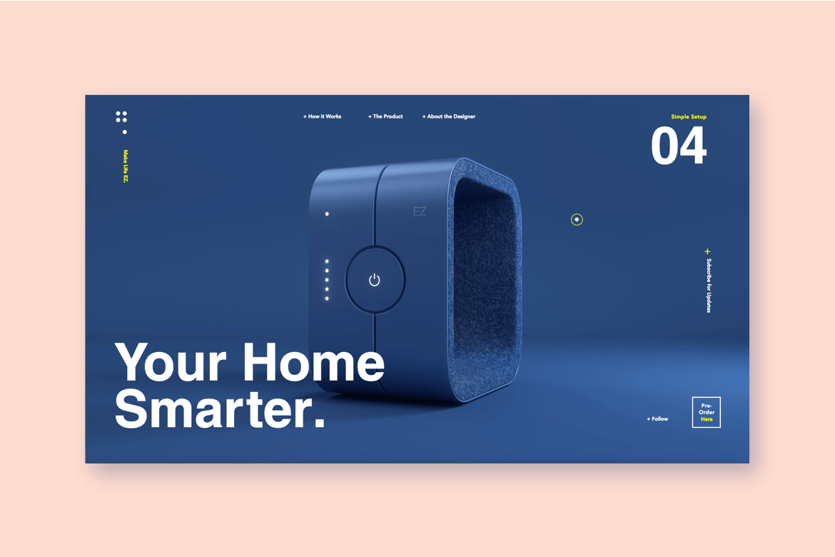 Website design for product showcase