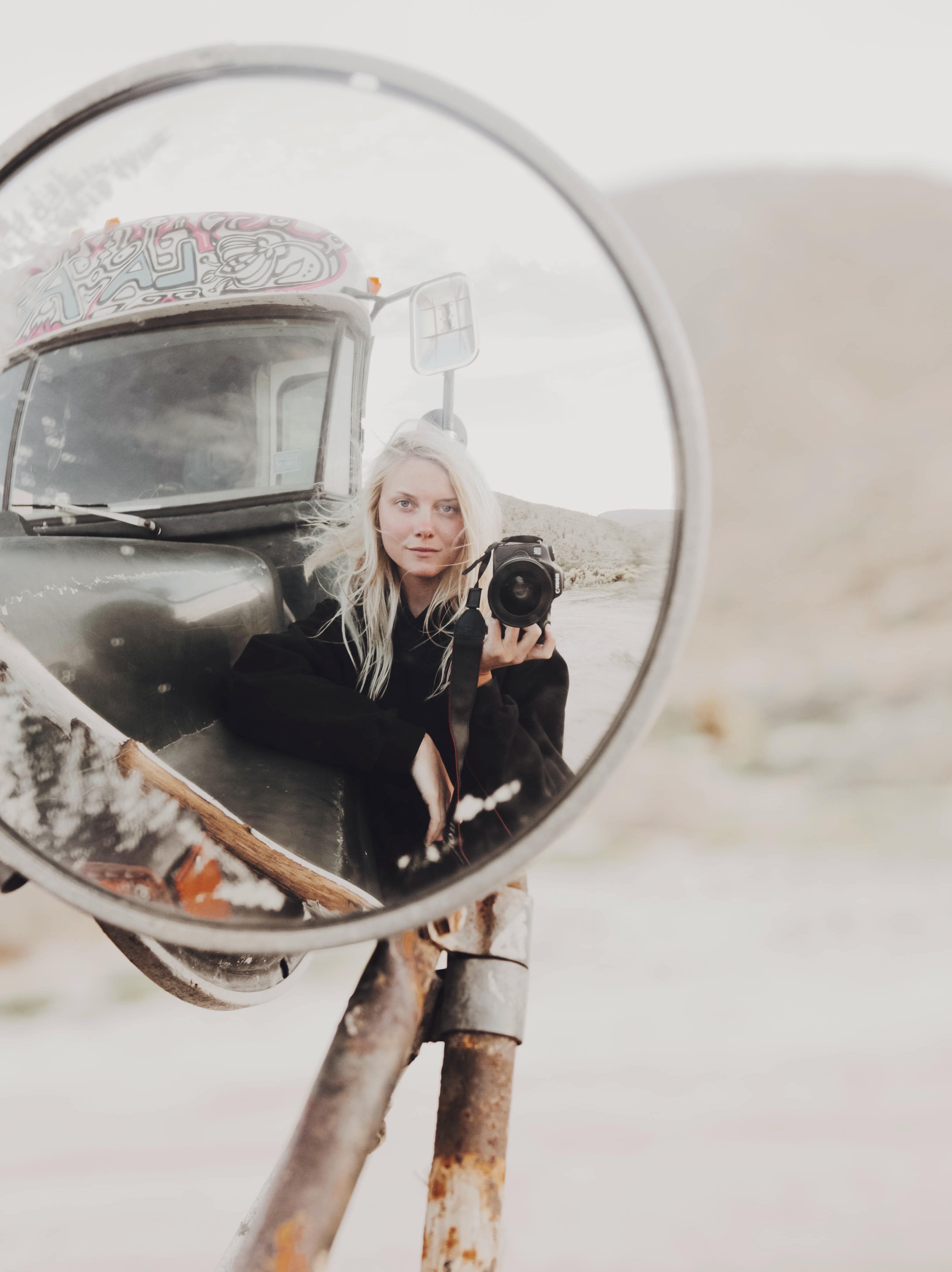 Self-portrait in mirror by Louise Whitehouse