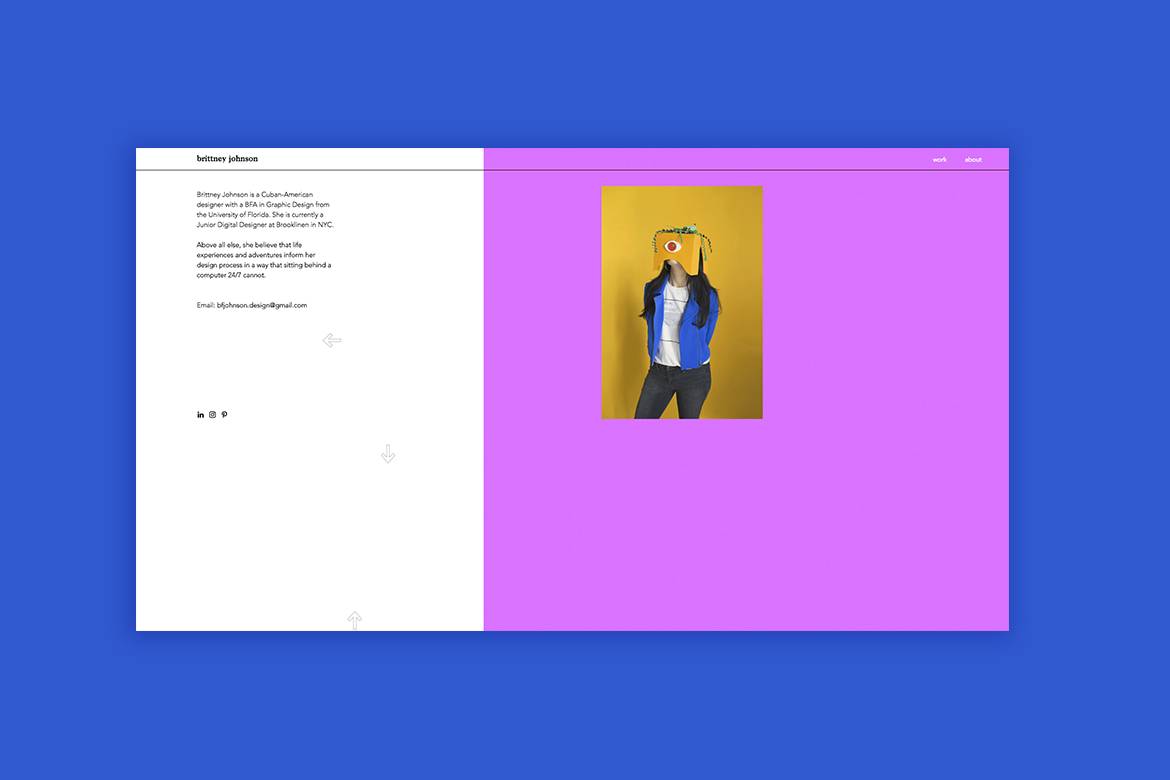 Wix graphic design portfolio by Brittney Johnson