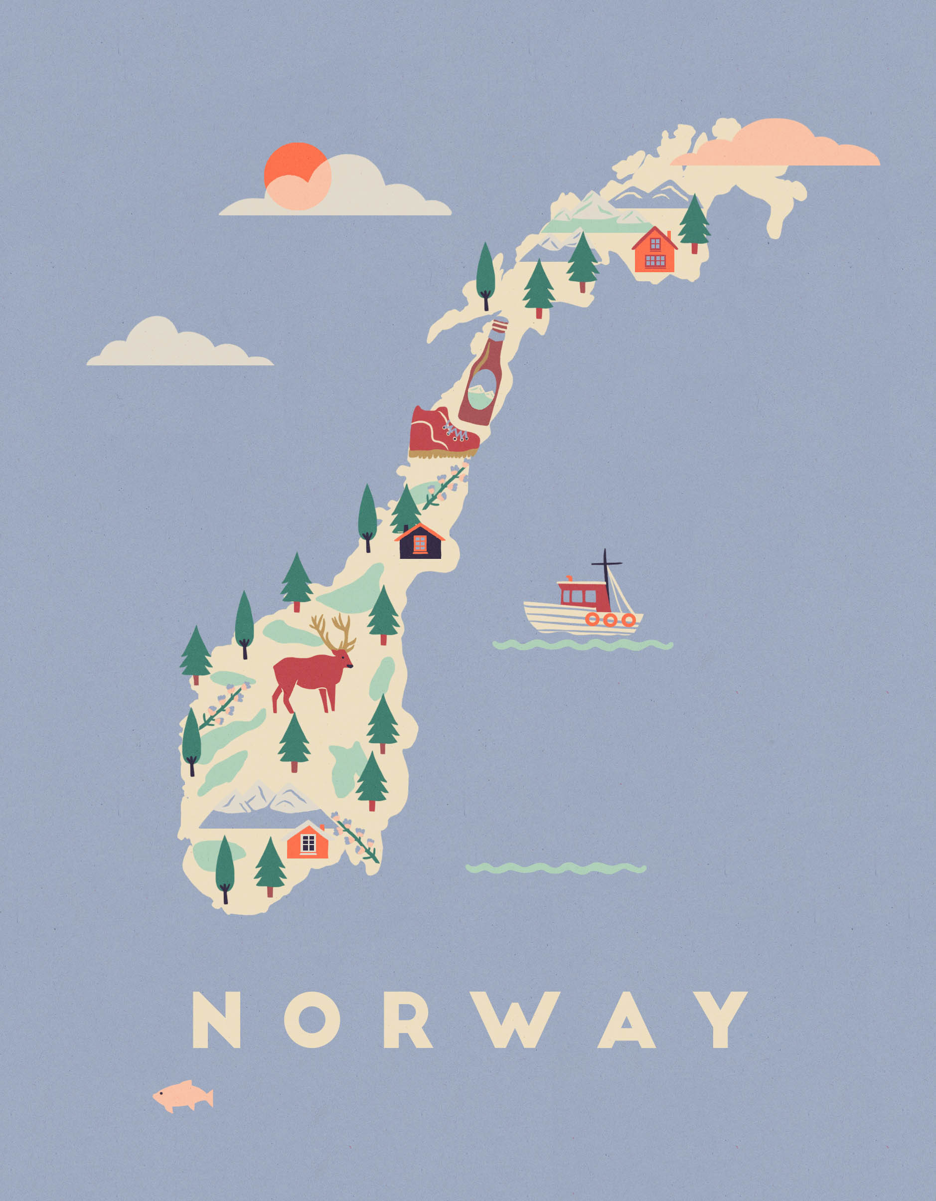 Naomi Wilkinson illustration for The Atlas of Happiness