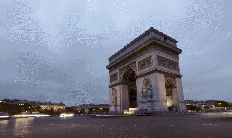 triomfboog zonsondergang time-lapse gif