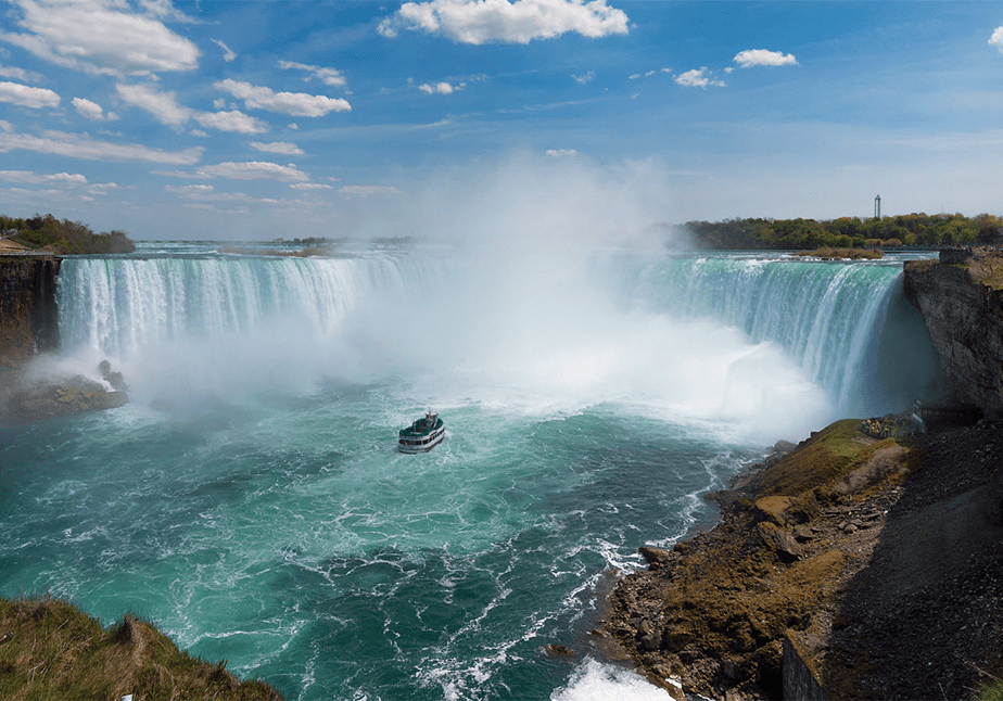 Niagara Falls boot gezien vanaf de klif